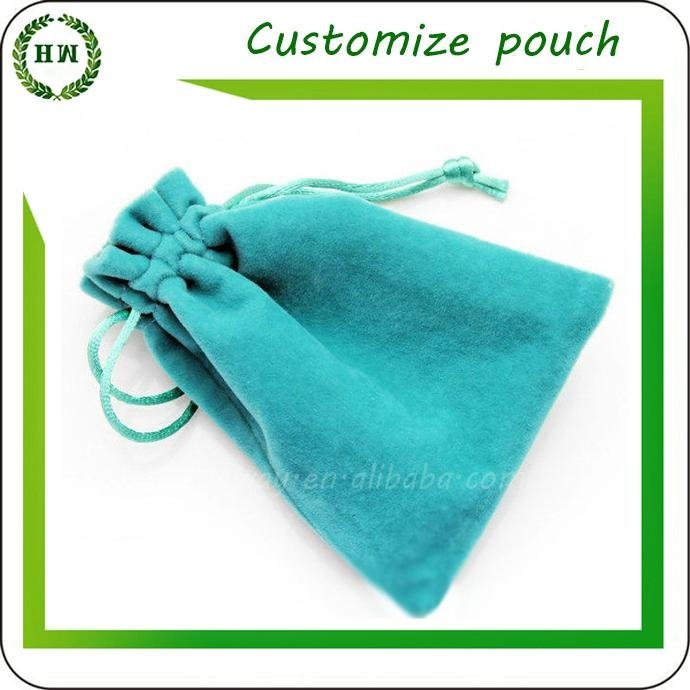 Customized Logo velvet jewelry pouch velvet jewellery bag for rings and necklace 3