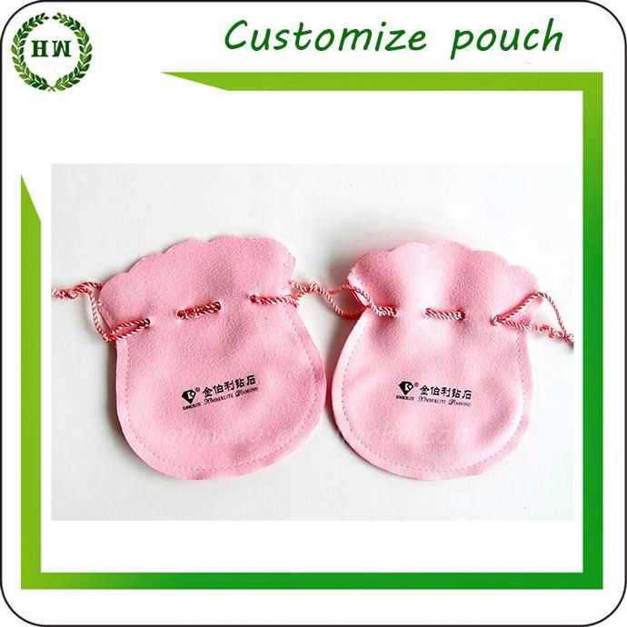 Customized Logo velvet jewelry pouch velvet jewellery bag for rings and necklace 5