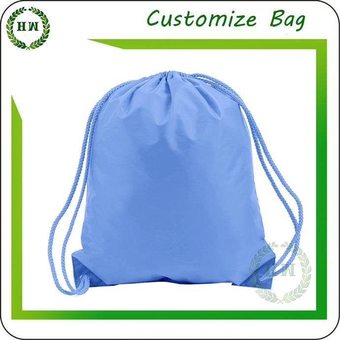Wholesale nylon material customize logo backpack drawstring bag with your print
