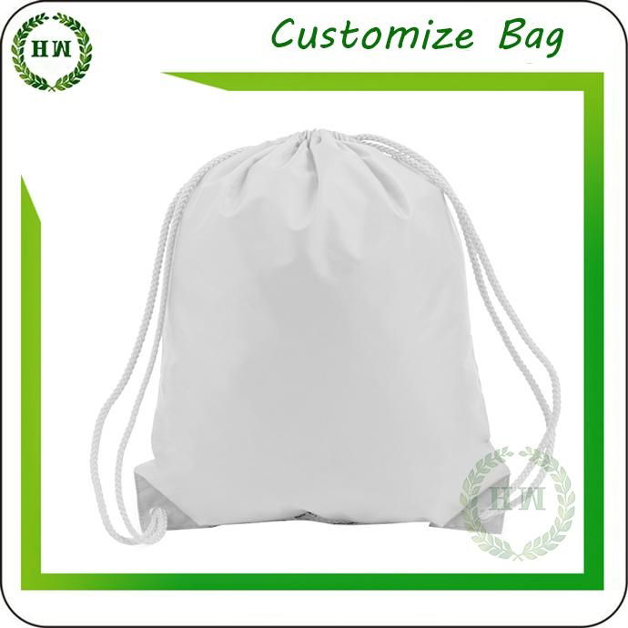 Wholesale nylon material customize logo backpack drawstring bag with your print 2