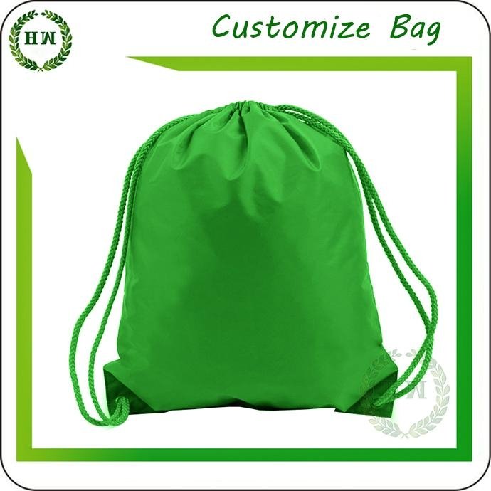 Wholesale nylon material customize logo backpack drawstring bag with your print 3