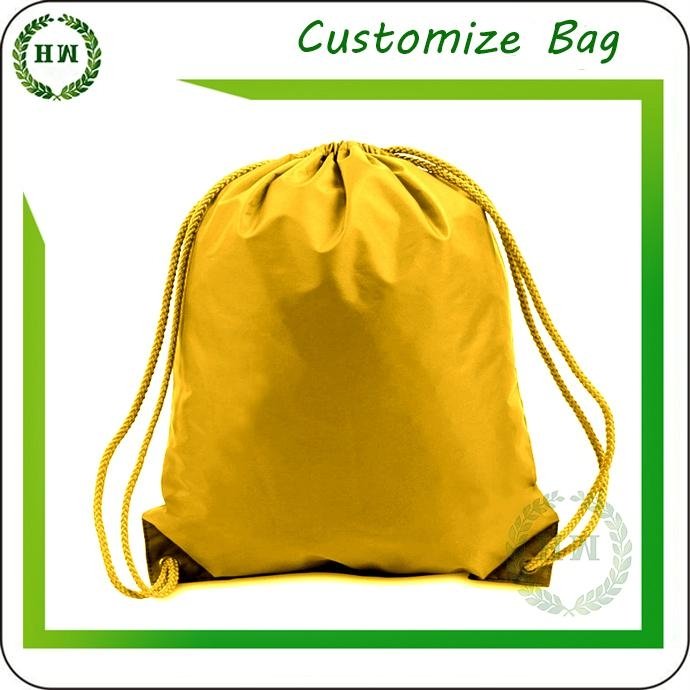 Wholesale nylon material customize logo backpack drawstring bag with your print 4