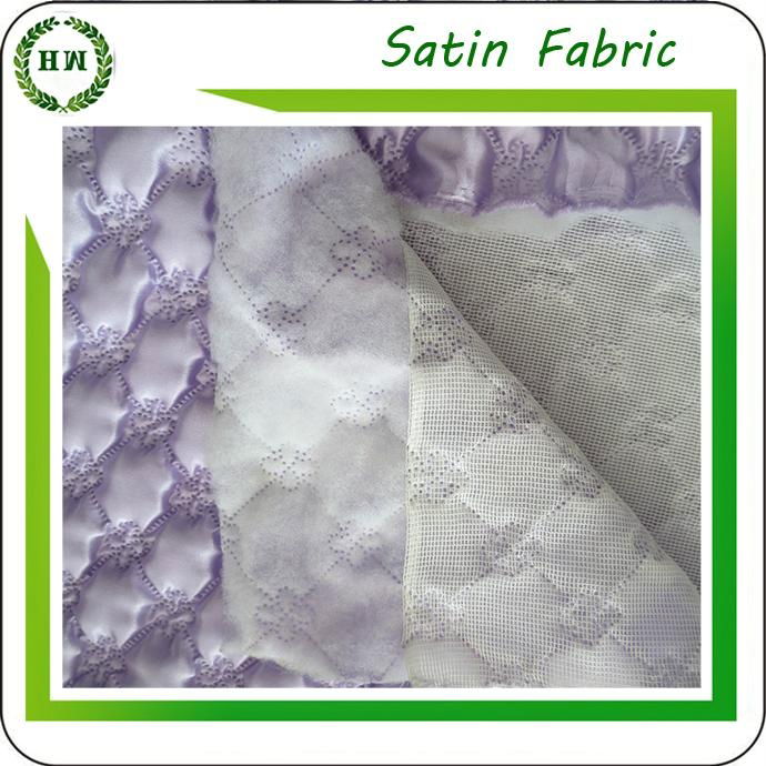 Customize design Quilted satin fabric for bed sheet and winter coat 2