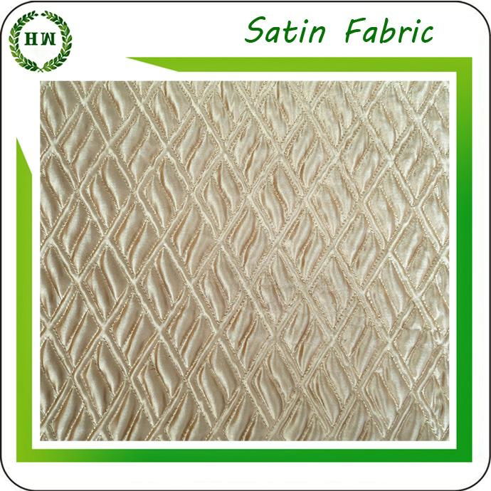 Customize design Quilted satin fabric for bed sheet and winter coat 3