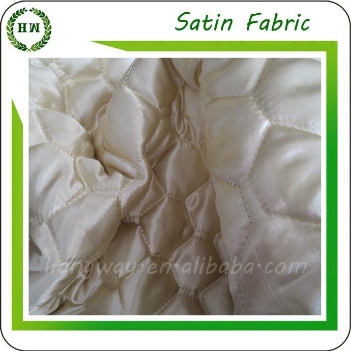 Customize design Quilted satin fabric for bed sheet and winter coat 4