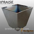 FP6139 square taper flower pots brushed black coated with titanium  1