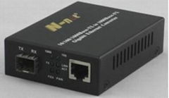 10/100/1000M fiber media converter with 1 fiber prot and 1 SFP port
