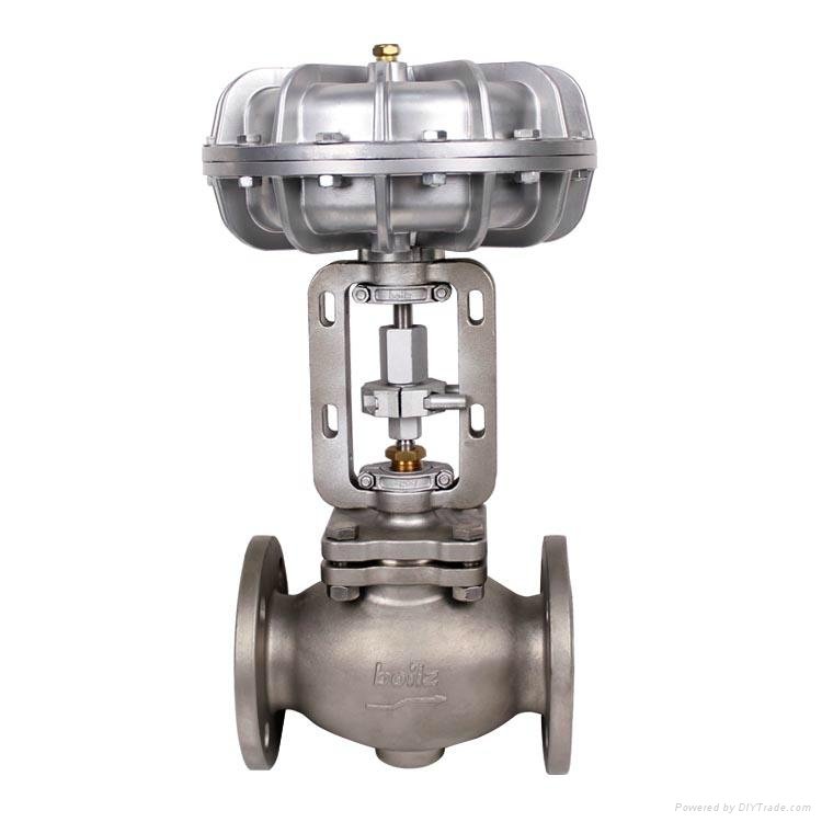 Pneumatic actuated stainless steel  control valve