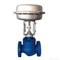 Stainless steel flange ending double seat on off control valve 1