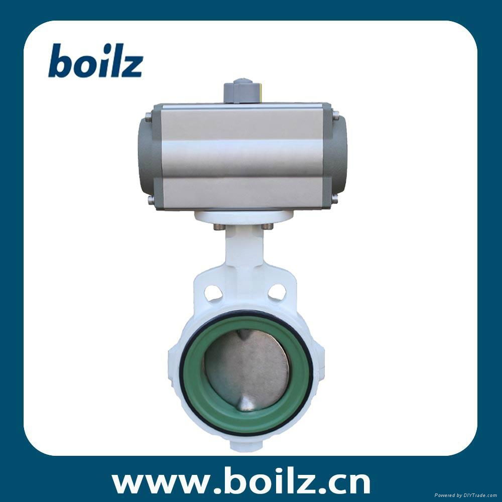Pneumatic actuated PTFE stuffing butterfly valve 2