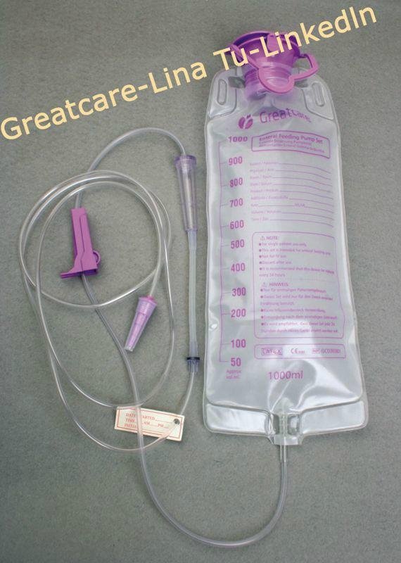 CE/ISO Approved Disposable Medical Digestive Enteral Feeding bag set with pump a