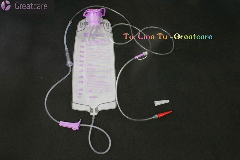 CE/ISO Approved Disposable Medical Digestive Enteral Feeding bag set with pump a 4
