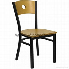 restaurant plywood back metal chair