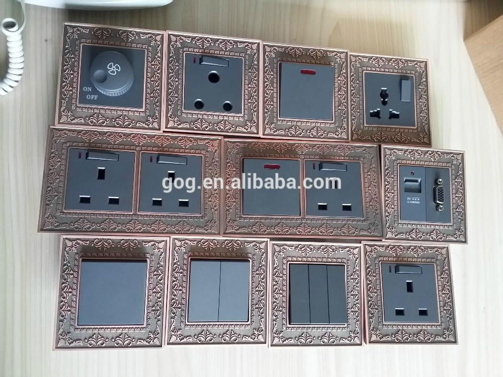 modern design leather panel material electrical wall light switch  4