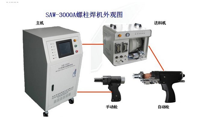 供应鸿栢金螯SAW-3000A型高频逆变半自动螺柱焊机 3