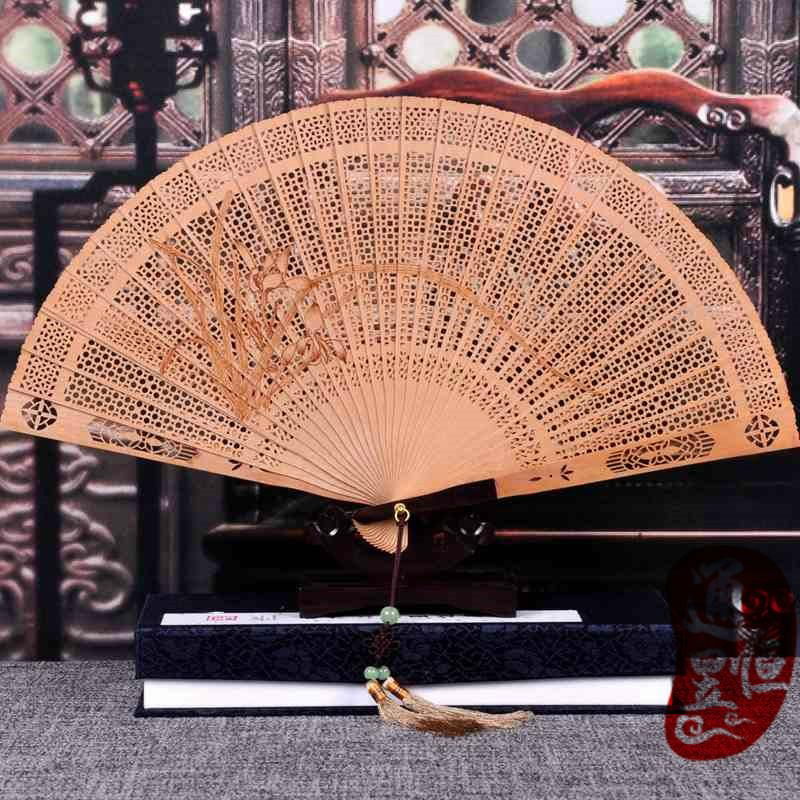 [professional] pure craft to create exquisite folding wooden fan (welcome to buy 5