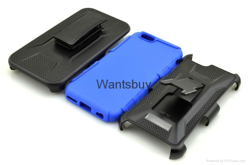 Wholesale 3 in 1 hard back cover case with stander belt clip for iphone 6s plus 2