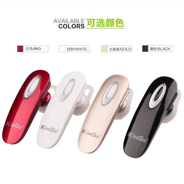 Hot Selling Kingo Multifunctional Portable Clip-on Stereo Bluetooth Earphone wit