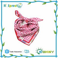 Red Small Grille and Super Soft Baby Muslin Bandana Drool Bib