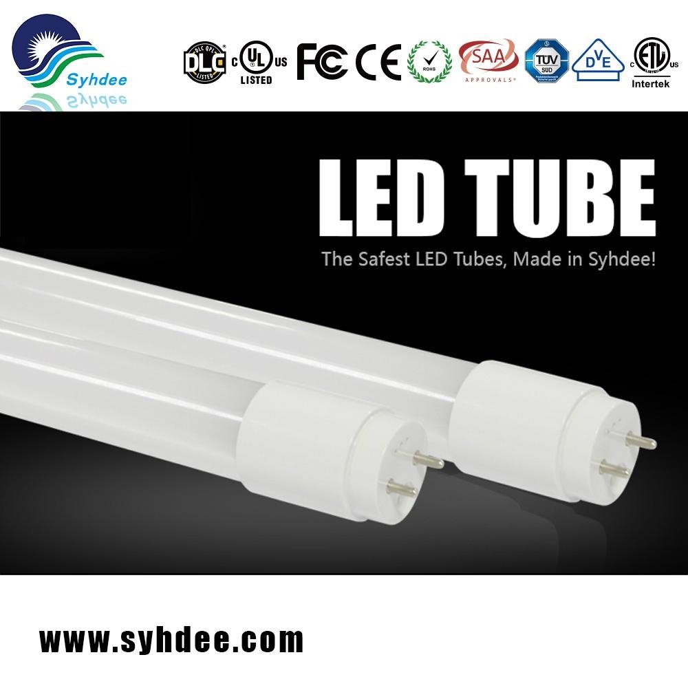 AC Compatible Glass led tube 140lm/w 12w UL DLC CE listed
