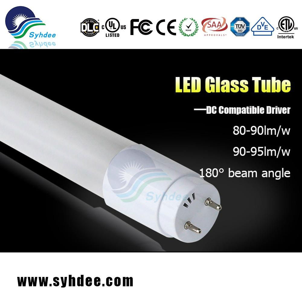 Glass LED T8 Tube Plug and Play 4FT 12W 15W 18W 20W 100-277VAC 180 Beam Angle 2