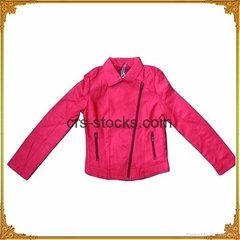 Ladie's Zipper Washed PU Jacket-Wholesale Only