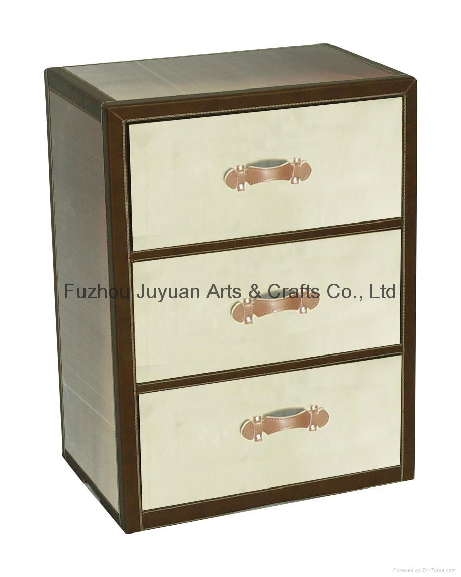 Wooden with Leather Cover Vintage Classic Nightstand for Home Furniture 5