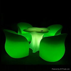 LED illuminated furniture LED table and chair for outdoor garden event