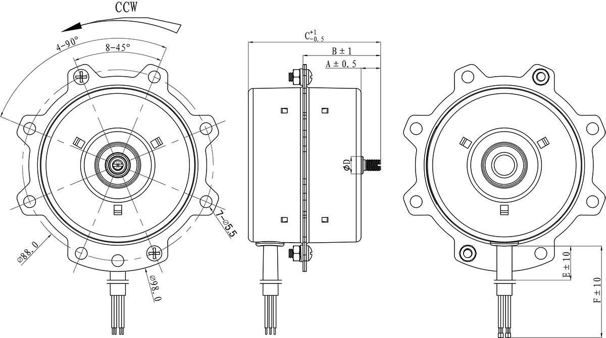AC 100-240V capacitor motor  range hood, air circulators, 2
