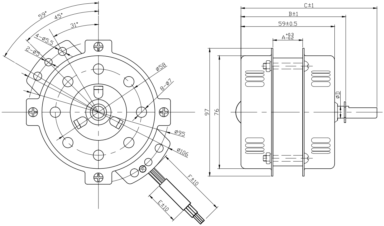 AC 100-240V capacitor motor  range hood, air circulators, 2