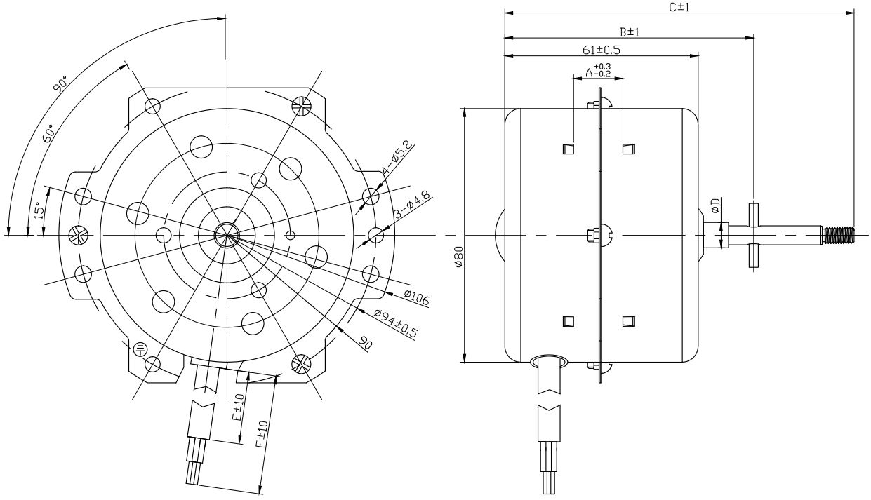 AC 100-240V capacitor motor  range hood, air circulators, 2