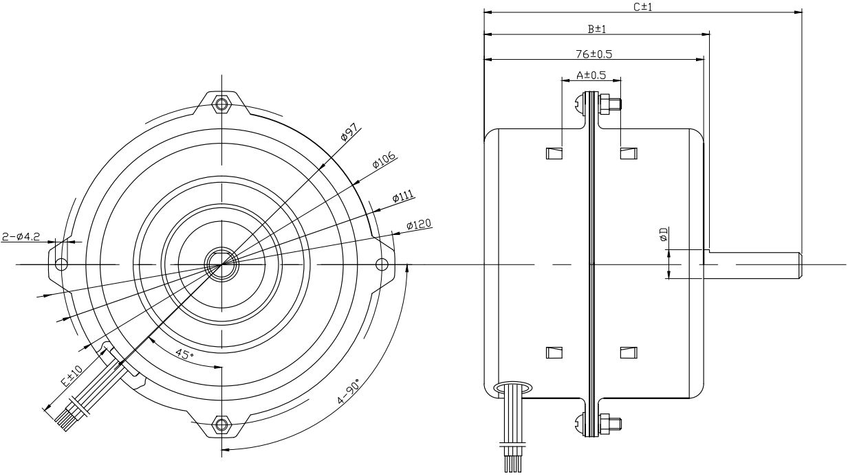 AC 100-240V capacitor motor  range hood, air circulators, 2