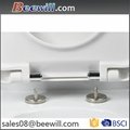 Square toilet seat with quick release soft close hinge 2