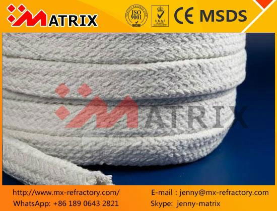 Thermal Ceramics Rope Fiber No asbestos Rope with SS wire or FG wire china made 2