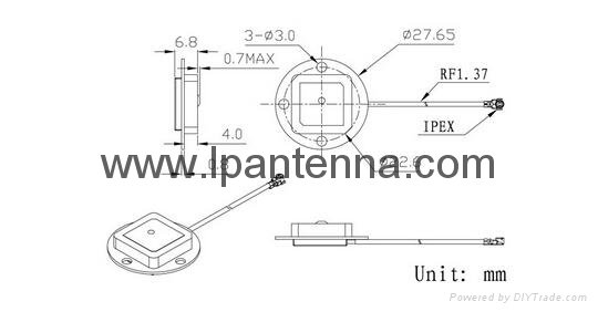 Active GPS Internal Antenna with U.F.L cable