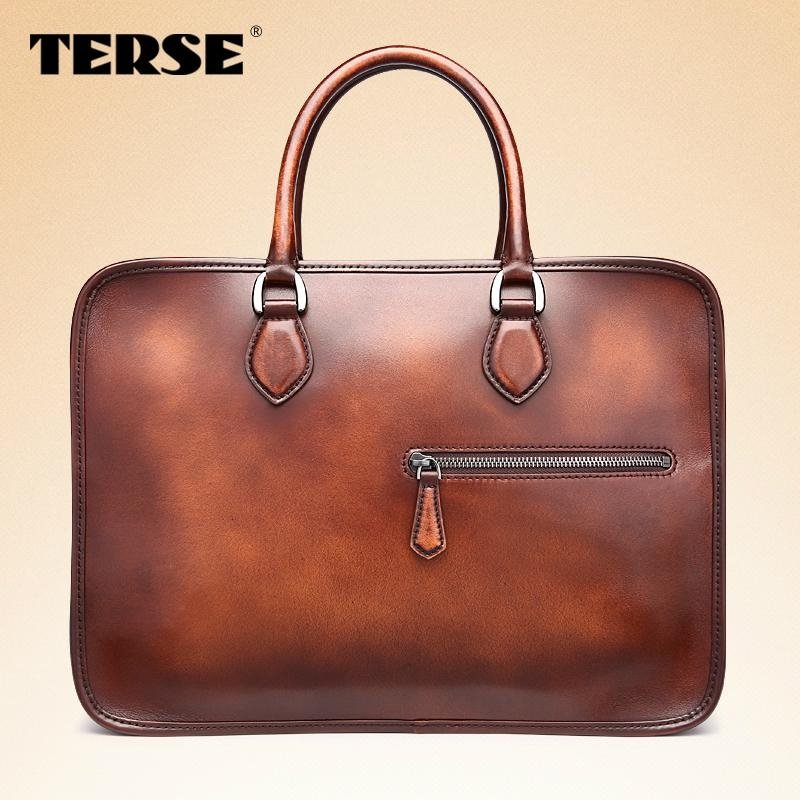 Berluti style briefcase with best price hand-polished bag OEM manufacture 3