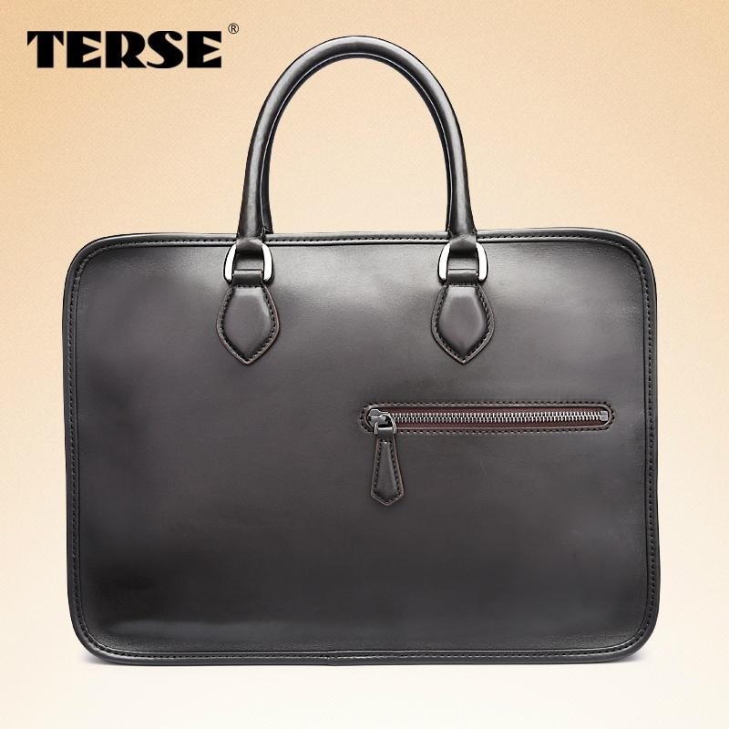 Berluti style briefcase with best price hand-polished bag OEM manufacture 4