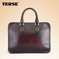 Berluti engraved script leather briefcase italian leather bag  5