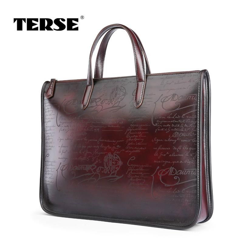 Vintage fashion leather briefcase bags for men business portfolios mens laptop   3