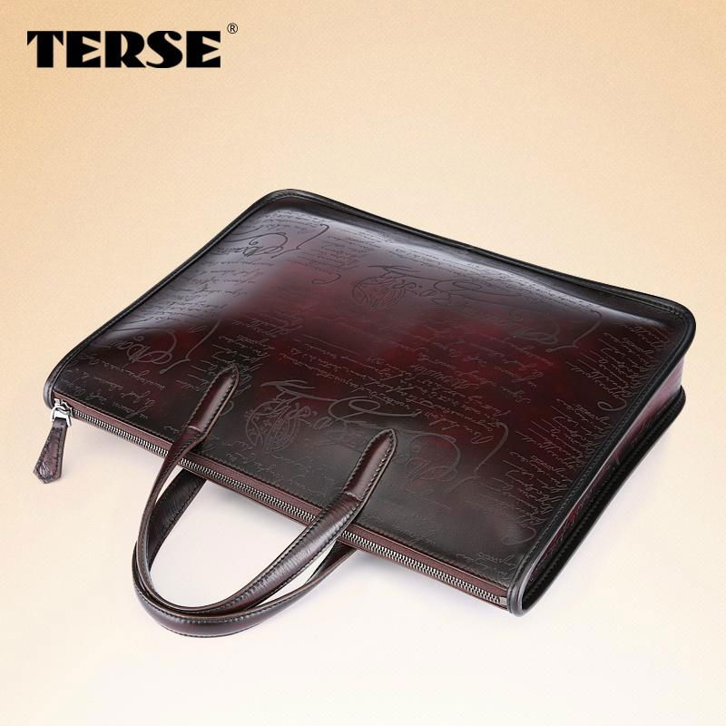 Vintage fashion leather briefcase bags for men business portfolios mens laptop   5