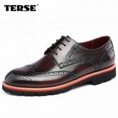 Berluti style 100% Handmade GOODYEAR brogue mens shoes in cowhide leather shoes