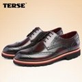 Berluti style 100% Handmade GOODYEAR brogue mens shoes in cowhide leather shoes 4