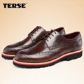 Berluti style 100% Handmade GOODYEAR brogue mens shoes in cowhide leather shoes 5