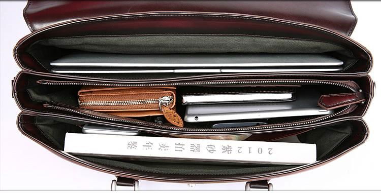 Berluti waxed leather briefcase with script-embossed flap top 4