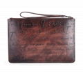 Large capacity clutch wallet genuine full grain Leather 100% Handmade men's bag 