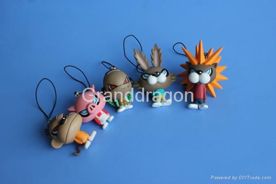 Plastic 3D Cartoon figure Mobile phone straps