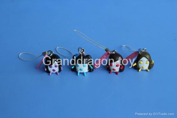 Plastic 3D Cartoon figure Mobile phone straps 3