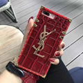 Luxury Fashion YSL Crocodile Texture Skin Pattern Leather Holster Back Cover