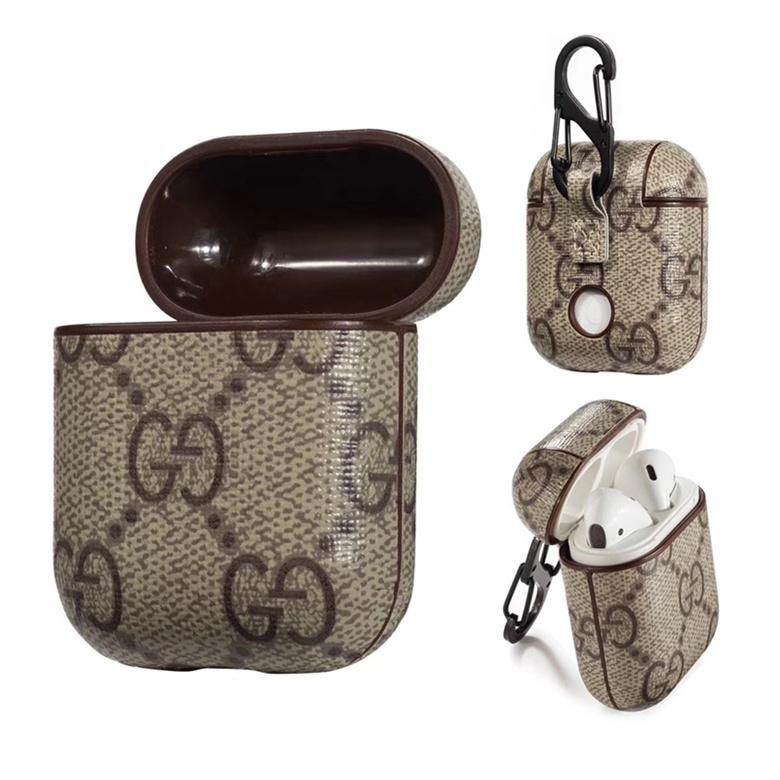Luxury     eather Airpods Case Plaid Print Holster Pouch Checkerboard Shell 2