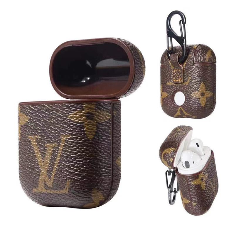 Luxury     eather Airpods Case Plaid Print Holster Pouch Checkerboard Shell 4